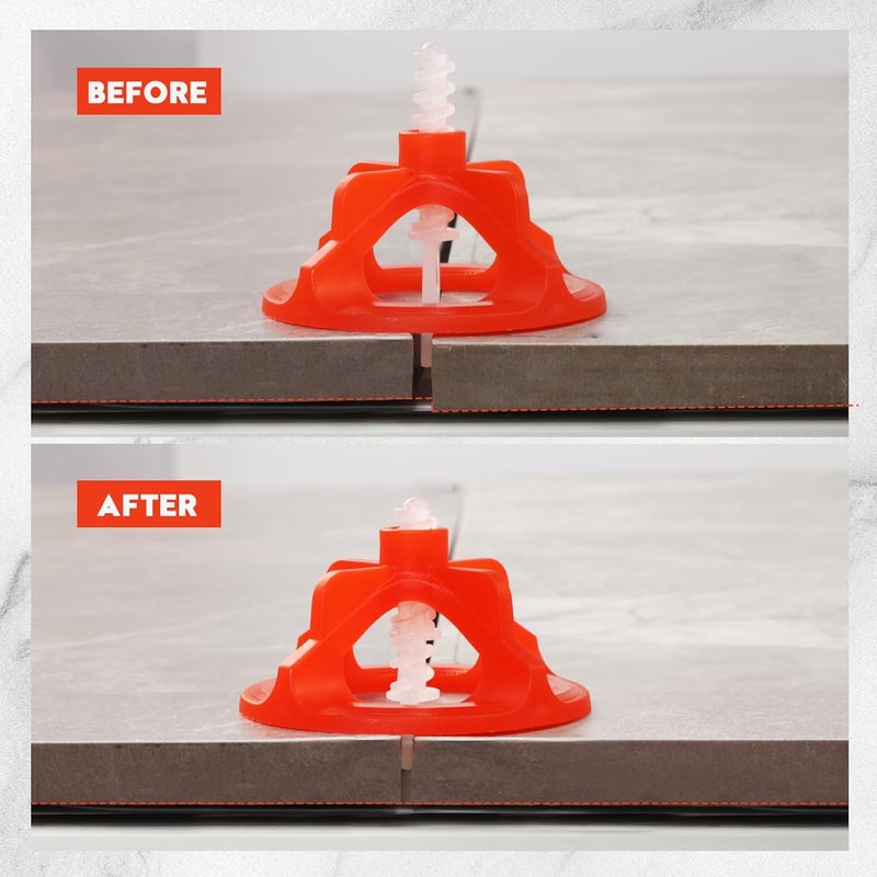 DGSL Tile Leveling System 1/8", 600 Pcs Tile Spacers and 200 Pcs Red Cap, Tile Spacers Leveling System for Professional Ceramic Tile and Stone Installation, Precision Gap Control - Image 4